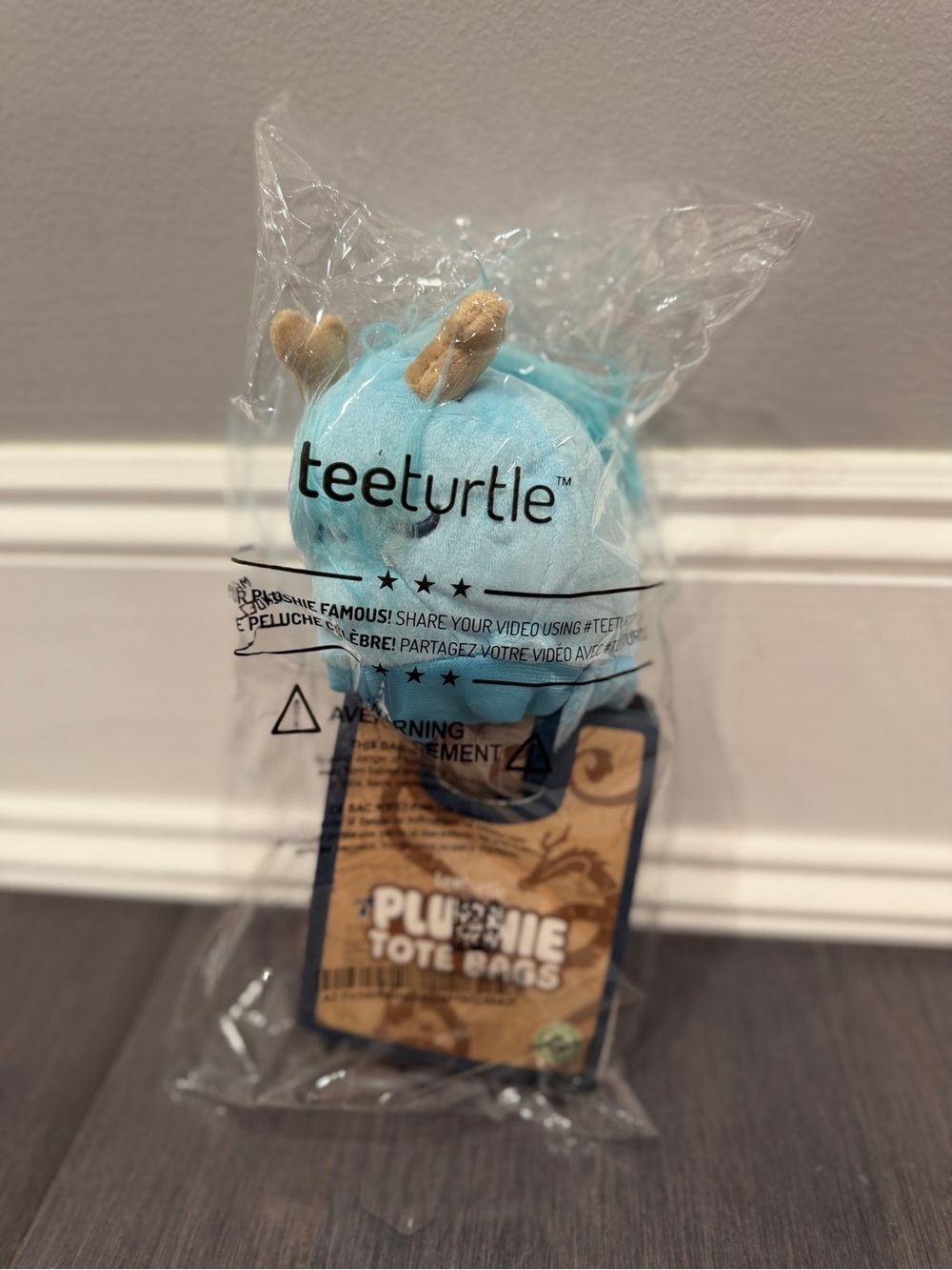 NWT Teeturtle Blue Plushie Tote Bag Accessory - Cute Kid-Friendly Bag